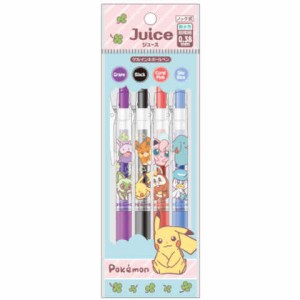 ポケットモンスター ゲルインキボールペン Juice ジュース 4色セット A 0.38mm グレープ/ブラック/コーラルピンク/スカイブルー 送料無料