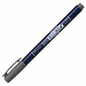 トンボ鉛筆 水性サインペン 筆之助 しっかり仕立て グレー 筆文字 イラスト レタリング 耐水 耐光 送料無料