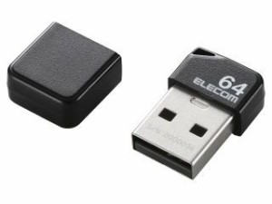 ELECOM エレコム USBメモリ/USB2.0/小型/キャップ付/64GB/ブラック MF-SU2B64GBK