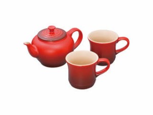 LE CREUSET ル・クルーゼ ル･クルーゼ ティーポット&マグ（SS）（2個入り）セット チェリーレッド 910296-00-06