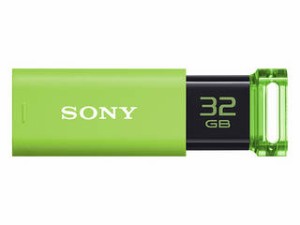 SONY ソニー USB3.0対応 ノックスライド式USBメモリー ポケットビット 32GB グリーン キャップレス USM32GU G