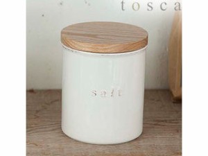 YAMAZAKI 山崎実業 【tosca/トスカ】陶器キャニスター　ソルト　ホワイト