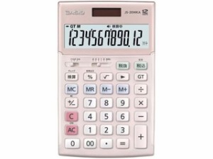 CASIO カシオ計算機 実務電卓 12桁 検算 ジャストタイプ　ピンク JS-20WKA-PK-N