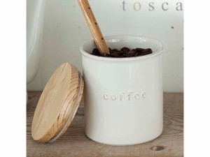 YAMAZAKI 山崎実業 【tosca/トスカ】陶器キャニスター　コーヒー　ホワイト