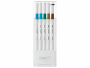 uni/三菱鉛筆 水性サインペン EMOTT/エモット 5色セット No.4（アイランドカラー） PEM-SY5C.NO4