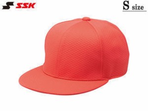 SSK エスエスケイ 【メンズ・ユニセックス】6方型ベースボールキャップ(ツバフラットタイプ)【レッド】【S】BC068