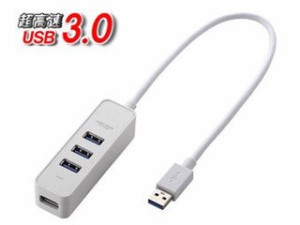 ELECOM エレコム 納期未定 USB3.0対応 4ポートUSBハブ マグネット付き U3H-T405BWH ホワイト（バスパワー専用モデル）