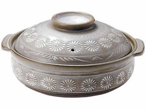 Ginpo 銀峯陶器 ＩＨ　土鍋　みしま（脱着式内面発熱金属ﾌﾟﾚｰﾄ式）８号(260819)