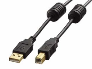 ELECOM エレコム U2C-BF50BK USB2.0ケーブル/フェライトコア付 ABタイプ/5.0m(ブラック)