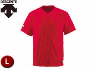 デサント DESCENTE DB201-RED ベースボールシャツ(2ボタン) 【L】 (レッド)