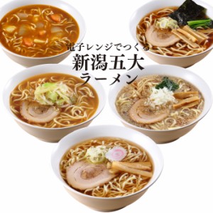 ラーメン 生麺 新潟五大ラーメンBOX5食入り スープ付 食べ比べ ご当地ラーメン 電子レンジ調理 レンジでできる 火を使わない【ギフト熨斗