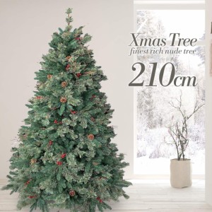 クリスマスツリー 210cm 赤い実と松ぼっくり付(3種の枝) 濃密度ツリー ドイツ ベルギー輸出専用ツリー TXN18-118-21-R Branch Trees