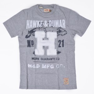  HAWKE&DUMAR Tシャツ LETTERMAN TEE デザインTシャツ メンズ カットソー 半袖 トップス ロゴ クルーネック  プリント 春 夏 カジュアル 