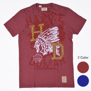 HAWKE&DUMAR Tシャツ INDIAN HEAD デザインTシャツ メンズ カットソー 半袖 トップス ロゴ クルーネック  プリント 春 夏 カジュアル か