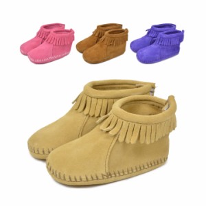 ミネトンカ MINNETONKA キッズ ベルクロ バックフラップ ブーツ VELCRO BACK FLAP BOOTIE ベビー キッズ 本革 レザー スエード シューズ 