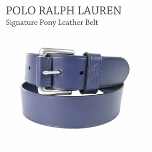 POLO RALPH LAUREN ラルフローレン Signature Pony Leather Belt 405845449 牛革 レザーベルト メンズ ネイビープレゼント