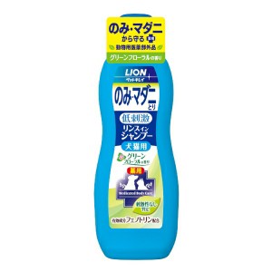 ◇ライオンペット ペットキレイ のみマダニとりリンスインシャンプー犬猫用グリーンフローラルの香り 330ml 