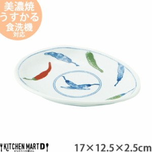 【錦唐辛子】雲型皿 小 17×12.5×2.5cm 美濃焼 和食器 日本製 軽い 軽量 陶器 プレート 刺身皿 おかず  国産 おしゃれ 食器 赤絵 渋い 