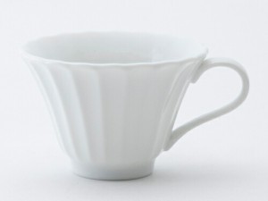 かすみ 白 コーヒーカップ 約165cc 美濃焼 約130g 日本製 和食器 白磁 食器 紅茶 お茶 カフェオレ 朝食 おしゃれ 陶器 しのぎ 鎬 光洋陶
