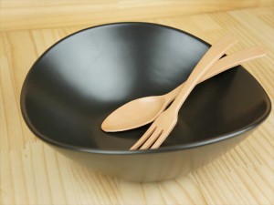 30cm楕円ボウルＬＬ ブラック2200cc 黒い食器 オーバル サラダボウル カフェ パーティー皿 