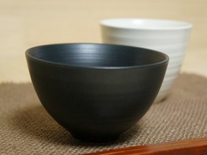 黒白 茶碗 ご飯茶碗　飯碗 美濃焼 ブラック美濃焼 カフェ 食器 美濃焼 食器 