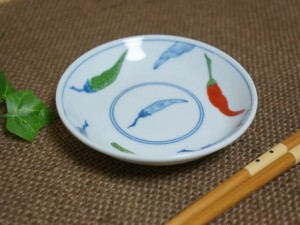錦唐辛子シリーズ うすかる♪3.5丸皿 12.5ｃｍ軽量 美濃焼 和食器 日本製 陶器 
