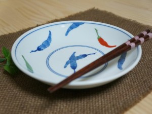 錦唐辛子シリーズ うすかる♪6.0丸皿 20ｃｍ軽量 美濃焼 和食器 日本製 陶器 