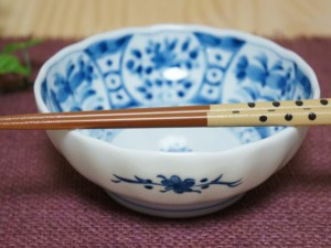 藍凛堂 間取藍花ＲＩ多様鉢 16.5cm美濃焼 和食器 日本製 陶器 ボウル 