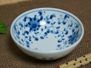藍凛堂 菊唐草ＲＩ4.0取鉢 13.5cm美濃焼 和食器 日本製 陶器 ボウル 