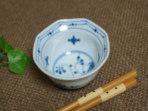 藍凛堂 高麗草花八角珍味小鉢 8.5cm美濃焼 和食器 日本製 陶器 ボウル 