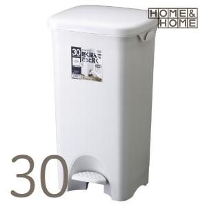 HOME＆HOME30PS　グレー 【ゴミ箱 ごみ箱 ダストボックス フタ付き 足踏み開閉 ポリ袋止め付 30L 灰色 リス】