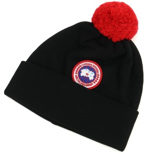 【新品】カナダグース CANADA GOOSE POM TOQUE キッズニット帽　ブランド 6948K　61 BLACK ブラック　warm-02
