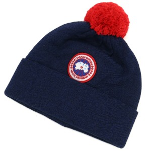 【新品】カナダグース CANADA GOOSE POM TOQUE キッズニット帽　ブランド 6948K　151 NAVY HEATHER ネイビー系　warm-02