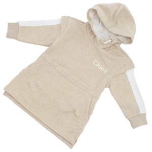 クロエ CHLOE  ベビー ワンピース ブランド 2才 3才 4才 5才相当 C12889 C03 BEIGE MARL ベージュ系 kb-01  