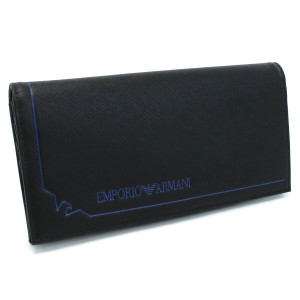 【新品】エンポリオアルマーニ EMPORIO ARMANI  長財布ニ折小銭入付き ブランド  Y4R170　Y731E　80001 BLACK ブラック wallet-01 父の日