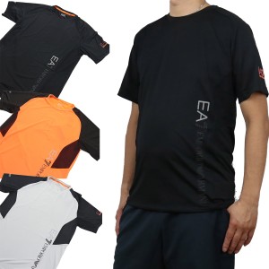 【均一セール】イーエーセブン EA7 VENTUS7 TOP PERF M TEE Ｍ−Tシャツ 3HPT21 PJ8CZ 1200 BLACK ブラック 1698 ORANGE FLUO オレンジ系