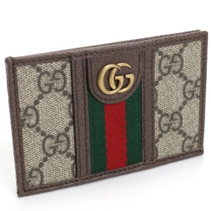 新品★22SS新作 グッチ GUCCI MEN'S OPHIDIA カードケース 597617 96IWT 8745 ブラウン系 gsw-3    gif-02w