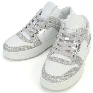 【新品】ジミーチュウ JIMMY CHOO  レディース スニーカー ブランド  FLORENT-F QYA 232 X SILVER-WHITE ホワイト shoes-01