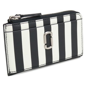 マークジェイコブス MARC JACOBS THE TOP ZIP MULTI WALLET キーリング付小銭入れ　ブランド 2P3SMP093S01　005 BLACK-WHITE ブラック　