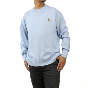 【新品】メゾンキツネ MAISON KITSUNE  メンズ−セーター，ニット　ブランド KM00503　KT1036　P408 PALE BLUE ブルー系　apparel-01