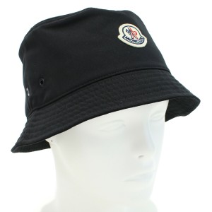 【新品】モンクレール MONCLER  レディース バケットハット ブランド　ロゴ 3B00080 BUCKET　57843　999 ブラック　cap-01