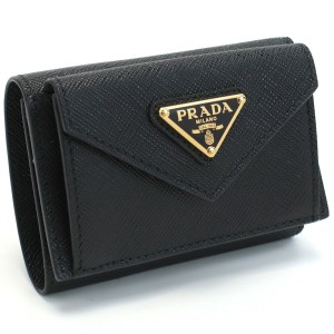 【新品】プラダ PRADA  三折財布小銭入付き　ブランド 1MH021　QHH　F0002 NERO ブラック　wallet-01　mini-01