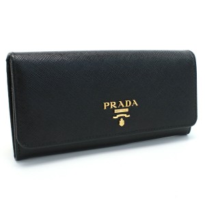 【新品】プラダ PRADA 財布 二つ折り 長財布 小銭入れ付き 1MH132 QWA F0002 NERO ブラック 財布 サフィアーノ メタル