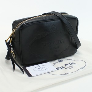 【中古】良品プラダ(PRADA)  ショルダーバッグ　ブランド レザー 1BH089 2EBJ F0002 ブラック　ランク：A us-2   レディース