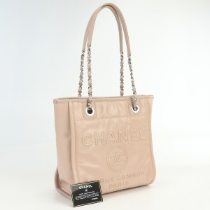 【中古】良品シャネル(CHANEL)  ドーヴィル チェーントートバッグ レザー ブランド　A93256 22208256 ピンクランク：A us-2   レディー