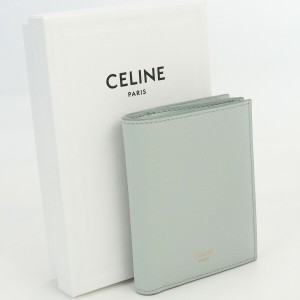 【中古】良品セリーヌ(CELINE)  コンパクトウォレット ブランド 二つ折り財布 グレインドカーフ 10E49 3BEL 07SZ ランク：A us-2 レデ