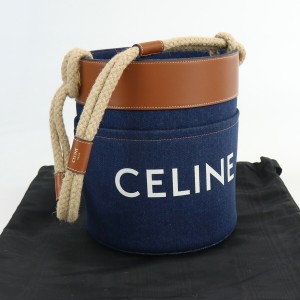 【中古】・未使用セリーヌ(CELINE)  バケットバッグ ハンドバッグ デニム ブランド 19627 2DJD ランク：S us-1   レディース