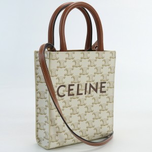 【中古】良品セリーヌ(CELINE) トリオンフキャンバス ミニ バーティカル カバ PVC  ランク：A us-2 2WAY ｼｮﾙﾀﾞｰ ﾚﾃﾞｨｰｽ