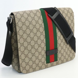 【中古】良品グッチ(GUCCI) オフィディア  ショルダーバッグ　ブランド GGスプリーム 475432 ベージュ系　ランク：A us-2   ﾒﾝｽﾞ