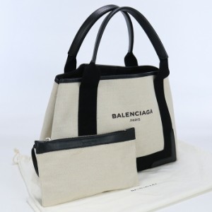 【中古】良品バレンシアガ(BALENCIAGA)  ネイビー スモールカバス トートバッグ 339933 ホワイト系ランク：A us-2 ﾚﾃﾞｨｰｽ